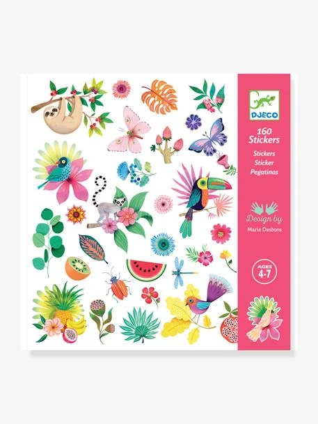 160 Stickers Paradise DJECO Rose - Djeco 1 160 Stickers Paradise DJECO Rose - Djeco