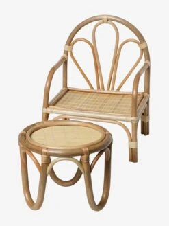 Chaise + Table Poupon En Rotin Beige - Vertbaudet -Mon Petit Monde Soldes chaise table poupon en rotin 5