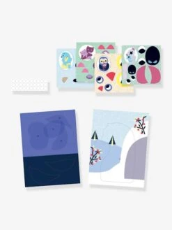 Collages Les Câlins DJECO Bleu - Djeco -Mon Petit Monde Soldes collages les calins djeco 2