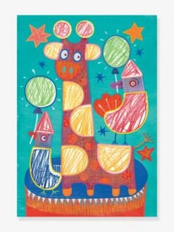 Coloriage Pour Les Petits Funambule Et Balles DJECO Bleu - Djeco -Mon Petit Monde Soldes coloriage pour les petits funambule et balles djeco 2