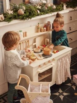 Cuisinette équipée Avec Rideau - En Bois FSC® Multicolore - Vertbaudet -Mon Petit Monde Soldes cuisinette equipee avec rideau en bois fsc 3