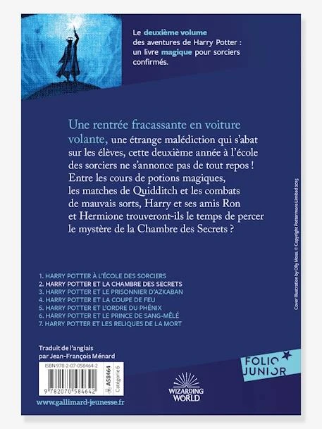 Harry Potter Et La Chambre Des Secrets T2 - GALLIMARD JEUNESSE Bleu - Gallimard 2 Harry Potter Et La Chambre Des Secrets T2 - GALLIMARD JEUNESSE Bleu - Gallimard – Image 2