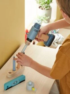 Perceuse Visseuse Et Ses Accessoires En Bois FSC® Gris - Vertbaudet -Mon Petit Monde Soldes perceuse visseuse et ses accessoires en bois fsc 3