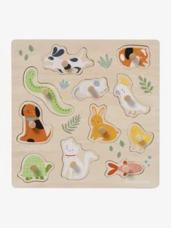 Puzzle Boutons Animaux De Compagnie En Bois FSC® Multicolore - Vertbaudet