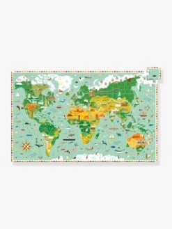 Mon Petit Monde Soldes 20 Puzzle D'observation 200 Pièces Tour Du Monde DJECO Vert - Djeco