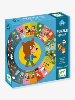 Mon Petit Monde Soldes 24 Puzzle Géant La Journée DJECO Bleu - Djeco