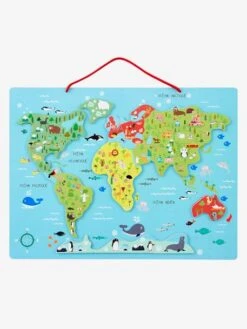 Puzzle Monde Magnétique En Bois FSC® Multicolore - Vertbaudet -Mon Petit Monde Soldes puzzle monde magnetique en bois fsc 3
