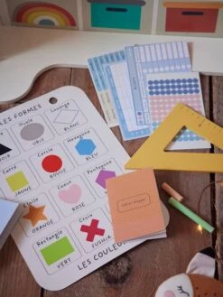 Salle De Classe Triptyque En Bois FSC® Multicolore - Vertbaudet -Mon Petit Monde Soldes salle de classe triptyque en bois fsc 2